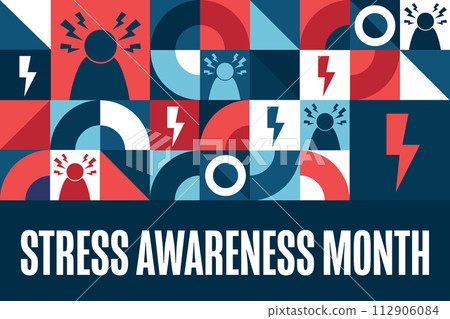 April is Stress Awareness Month. Holiday concept. Template for background, banner, card, poster with April is Stress Awareness Month. Holiday concept. Template for background, banner, card, poster with 112906084