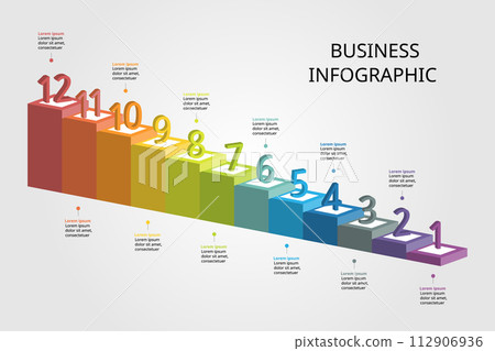 level template for infographic for presentation for 12 element level template for infographic for presentation for 12 element 112906936