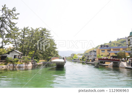 Beautiful river and rare rotating bridge 112906963