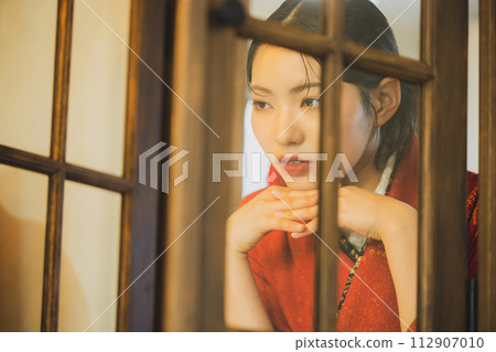 紅色長袖和袴 紅色長袖和袴 112907010