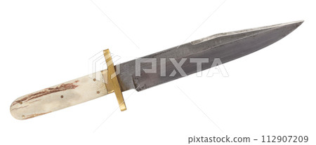 Old west bowie knife isolated on white Old west bowie knife isolated on white 112907209