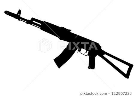 kalashnikov aks74 assault rifle black silhouette 112907223