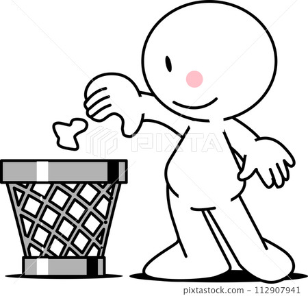 擺出丟垃圾的姿勢 擺出丟垃圾的姿勢 112907941