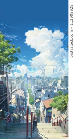 Cityscape seen from the observation deck 112908928