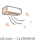Illustration of an air conditioner that emits warm air 112909030