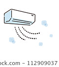 Illustration of an air conditioner that emits cold air 112909037