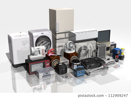 家電,電器,電器,許多,多個,對角線(3DCG影像) 家電,電器,電器,許多,多個,對角線(3DCG影像) 112909247
