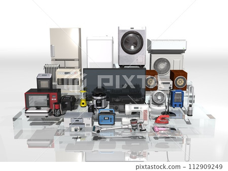 家電、電器、電器，很多，多種展覽風格（3DCG圖像） 112909249