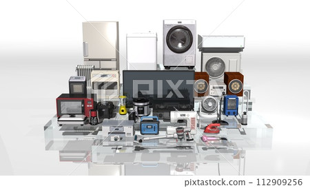 Home appliances, electrical appliances, electrical appliances, many, multiple display style (3DCG image) wide size 112909256
