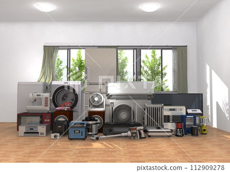Room, home appliances, electrical appliances, many electrical appliances, multiple new life, living space (3DCG image) 112909278