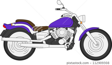 Classic American motorcycle illustration "purple" 112909308
