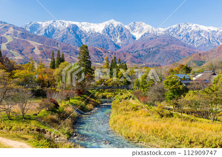 Autumn in Hakuba, Nagano Prefecture, Oide Park with autumn leaves Autumn in Hakuba, Nagano Prefecture, Oide Park with autumn leaves 112909747