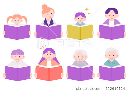 人們讀書的插畫素材 112910124