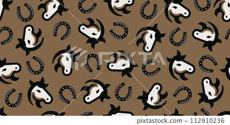 horse and horseshoe pattern 112910236