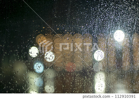 Rainy day Night rain City at night Raindrops Rain image 112910391