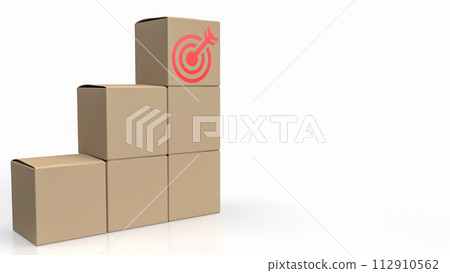 The target icons on paper box for Business concept 3d rendering. The target icons on paper box for Business concept 3d rendering. 112910562
