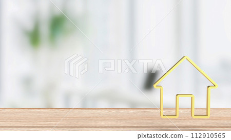 The gold house for property or building concept 3d rendering. 112910565