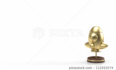The gold rocket for Business or start up concept 3d rendering. The gold rocket for Business or start up concept 3d rendering. 112910574