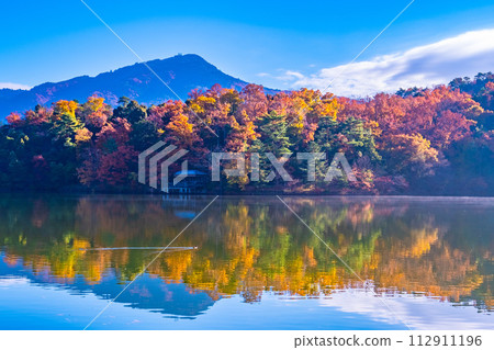 Autumn leaves at Takaragaike and Mt. Hiei, Kyoto Autumn leaves at Takaragaike and Mt. Hiei, Kyoto 112911196