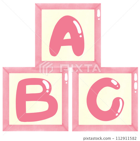 Letter Wood Block, A B C Toy Block 112911582