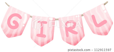 Girl baby shower flag Girl baby shower flag 112911597