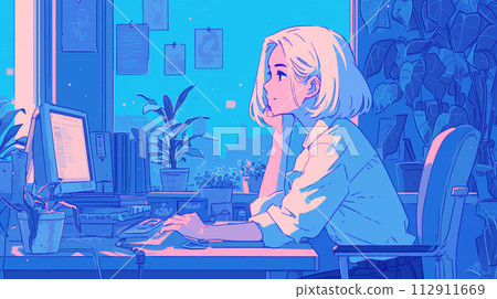 Girl relaxing in the room AI Girl relaxing in the room AI 112911669