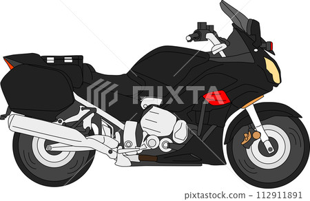 Illustration of a cool black motorcycle 112911891