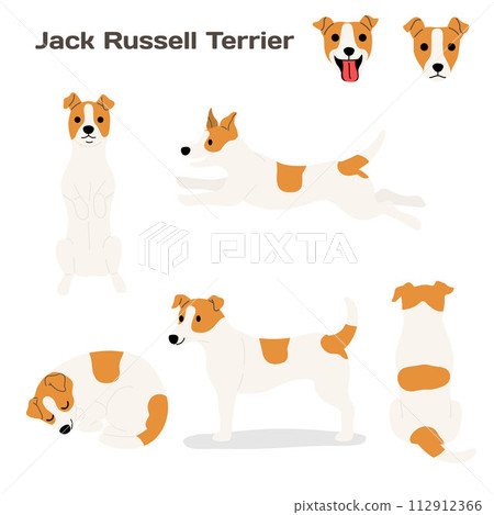 Happy Jack Russell Terrier cartoon illustration Happy Jack Russell Terrier cartoon illustration 112912366