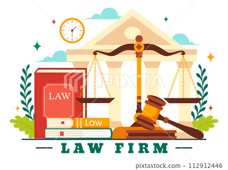 Law Firm Services Vector Illustration with Justice, Legal Advice, Judgement and Lawyer Consultant in Flat Cartoon Background Design 112912446