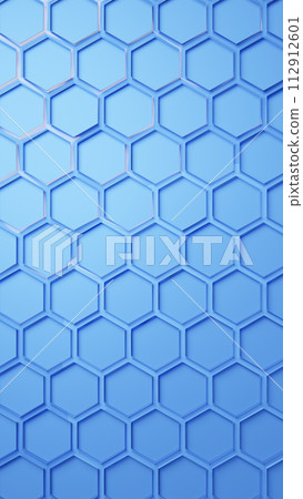 Geometric background material lined with hexagons. Blue. 3D (vertical) Geometric background material lined with hexagons. Blue. 3D (vertical) 112912601