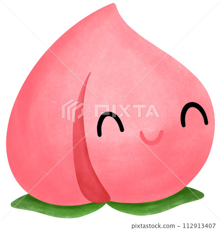 Peach fruit with leaves Peach fruit with leaves 112913407
