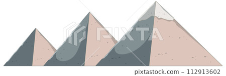 Stylized Vector Mountain Range Illustration Stylized Vector Mountain Range Illustration 112913602