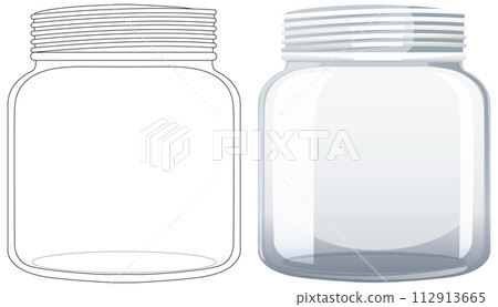 Empty Glass Jar Illustration 112913665