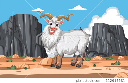 Mountain Goat on Rocky Terrain 112913681