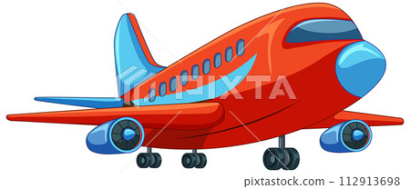Colorful Cartoon Passenger Airplane Colorful Cartoon Passenger Airplane 112913698