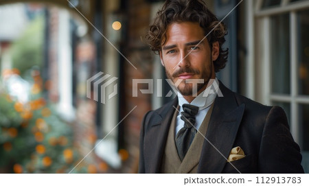 portrait of a handsome guy in a tuxedo 112913783