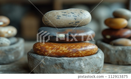 abstract background texture of river stone close-up 112913875