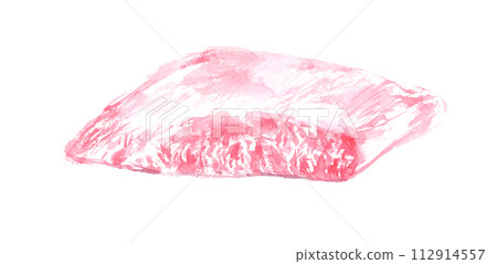 Watercolor illustration of beef shoulder loin subton Watercolor illustration of beef shoulder loin subton 112914557