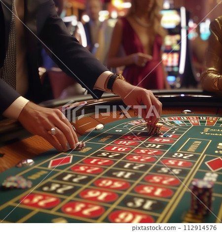 Roulette in a casino, close-up 112914576