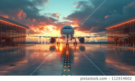 passenger plane at the airport 112914602