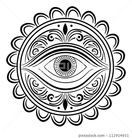 Ornament with human eye Ornament with human eye 112914931