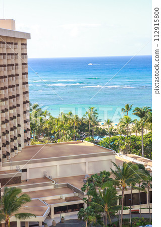 Scenery of the suburbs of Honolulu, Hawaii seen from a resort hotel 112915800