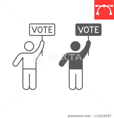 Election campaign line and glyph icon Election campaign line and glyph icon 112916367