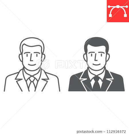 President line and glyph icon President line and glyph icon 112916372
