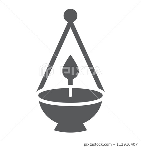Ner tamid glyph icon, light and israel, jewish lamp sign, vector graphics, a solid pattern on a white background. 112916407