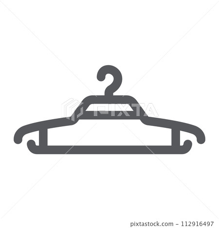 Hanger glyph icon, clothing and wardrobe, clothes hanger sign, vector graphics, a solid pattern on a white background. 112916497