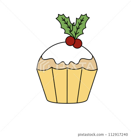 A cupcake with a white frosting and a red cherry on top A cupcake with a white frosting and a red cherry on top 112917240