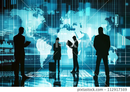Illustration of business data graph analysis, business concepts. 112917389