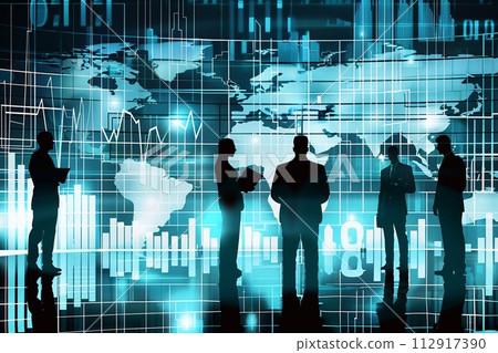 Illustration of business data graph analysis, business concepts. 112917390
