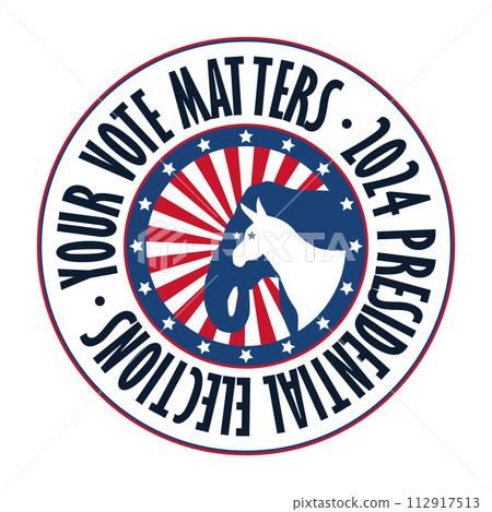 Presidential elections conceptual badge 112917513